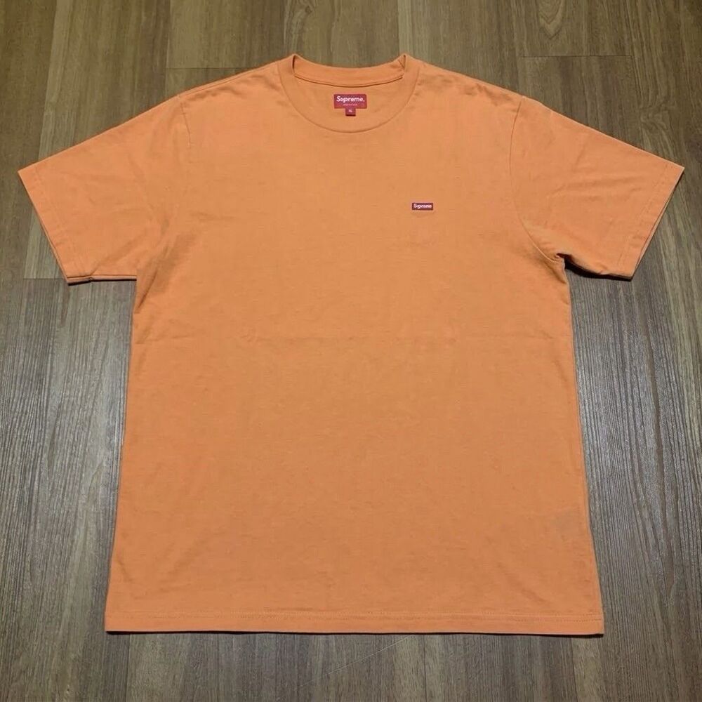 Supreme Orange 100% Cotton Short Sleeve Shirt Size Medium New York City